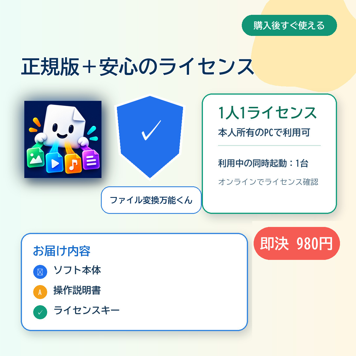 ライセンス条件とお届け内容